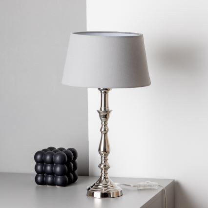 Brilagi - Stolní lampa CERIA 1xE27/60W/230V pr. 25 cm lesklý chrom/šedá