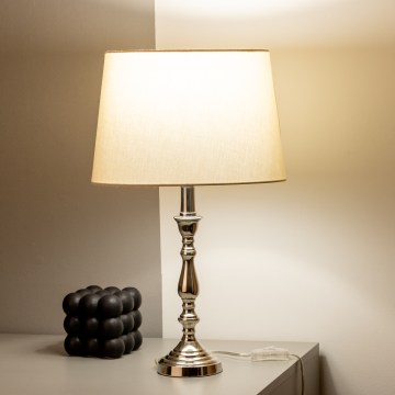 Brilagi - Stolní lampa CERIA 1xE27/60W/230V pr. 30 cm lesklý chrom/béžová