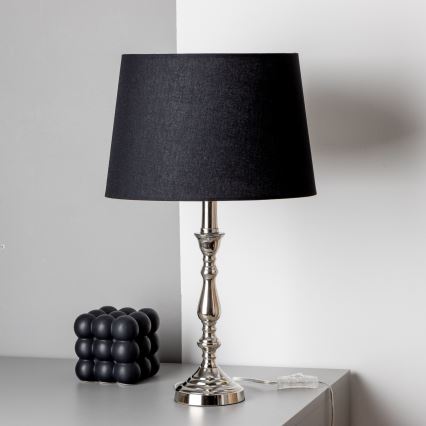 Brilagi - Stolní lampa CERIA 1xE27/60W/230V pr. 30 cm lesklý chrom/černá