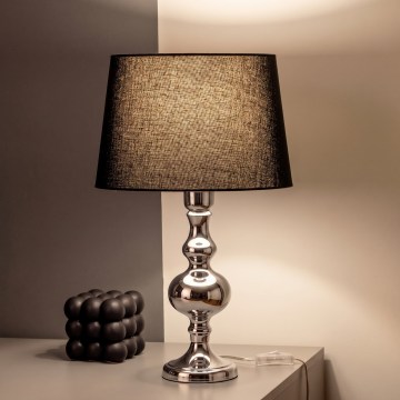 BRILAGI - Stolní lampa CERIA 1xE27/60W/230V pr. 30 cm lesklý chrom/černá