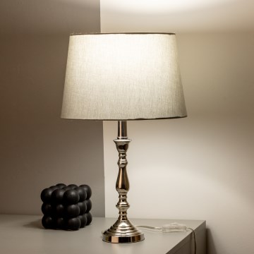 Brilagi - Stolní lampa CERIA 1xE27/60W/230V pr. 30 cm lesklý chrom/šedá