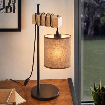 BRILAGI - Stolní lampa NUBILA 1xE27/40W/230V hnědá/černá