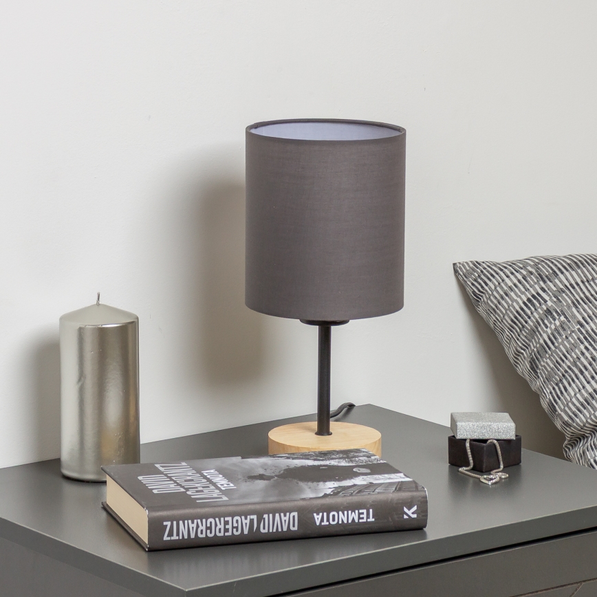 Brilagi - Stolní lampa NUBILA WOOD 1xE27/25W/230V dub/antracit