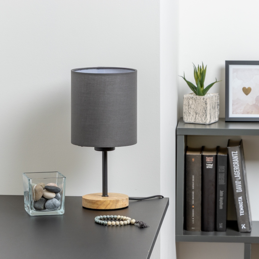 Brilagi - Stolní lampa NUBILA WOOD 1xE27/25W/230V dub/antracit