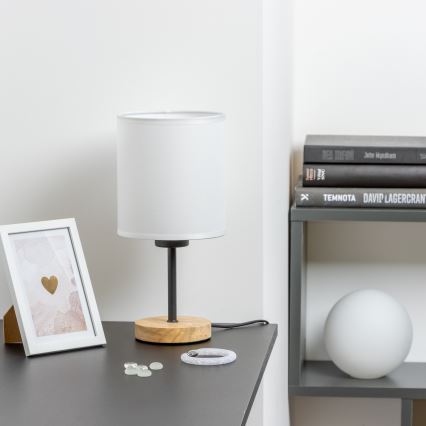 Brilagi - Stolní lampa NUBILA WOOD 1xE27/25W/230V dub/bílá