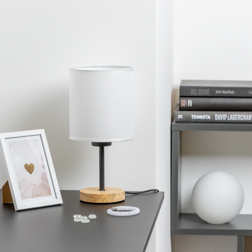 Brilagi - Stolní lampa NUBILA WOOD 1xE27/25W/230V dub/bílá