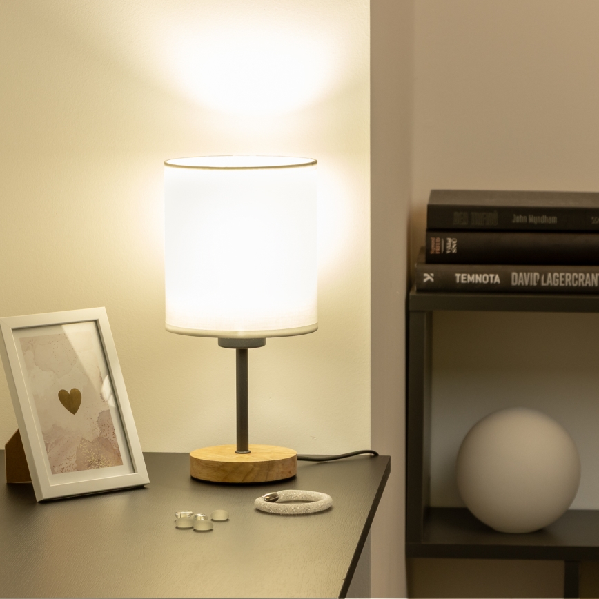 Brilagi - Stolní lampa NUBILA WOOD 1xE27/25W/230V dub/bílá
