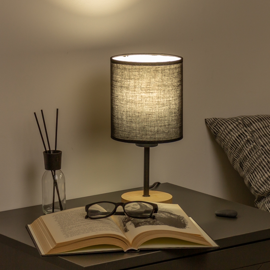 Brilagi - Stolní lampa NUBILA WOOD 1xE27/25W/230V dub/černá