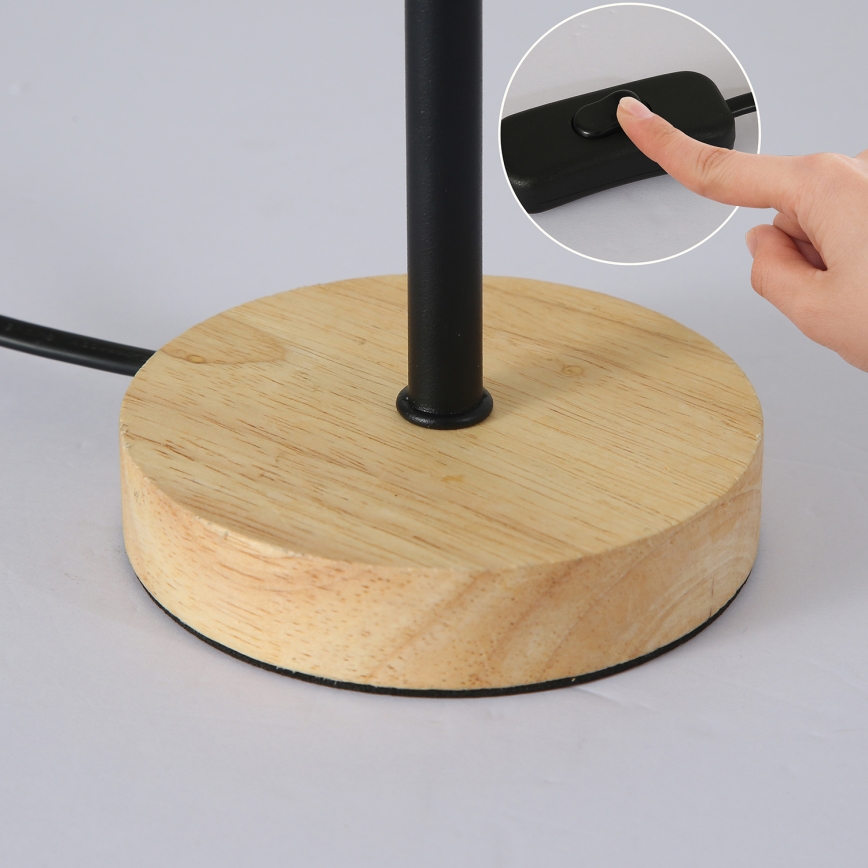 Brilagi - Stolní lampa NUBILA WOOD 1xE27/25W/230V dub/černá/krémová