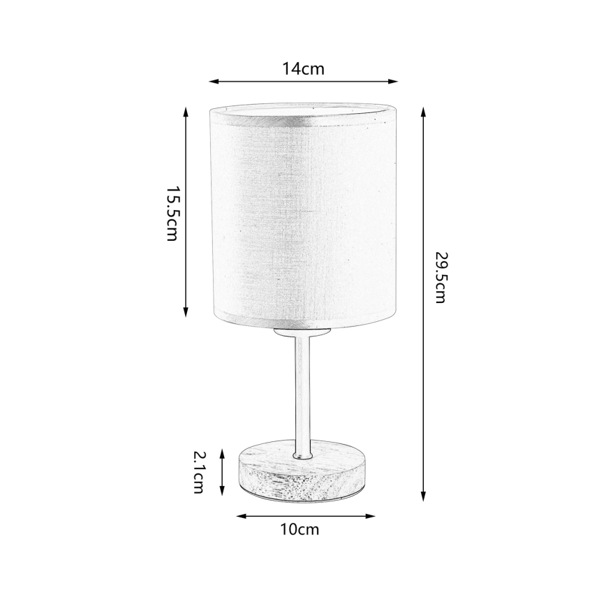 Brilagi - Stolní lampa NUBILA WOOD 1xE27/25W/230V dub/černá/krémová