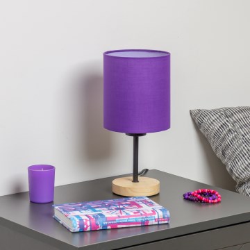 Brilagi - Stolní lampa NUBILA WOOD 1xE27/25W/230V dub/fialová