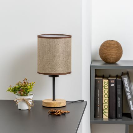 Brilagi - Stolní lampa NUBILA WOOD 1xE27/25W/230V dub/hnědá