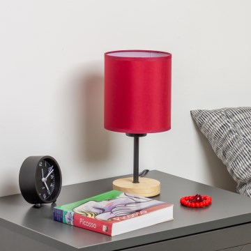 Brilagi - Stolní lampa NUBILA WOOD 1xE27/25W/230V dub/pompejská červená