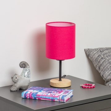 Brilagi - Stolní lampa NUBILA WOOD 1xE27/25W/230V dub/růžová