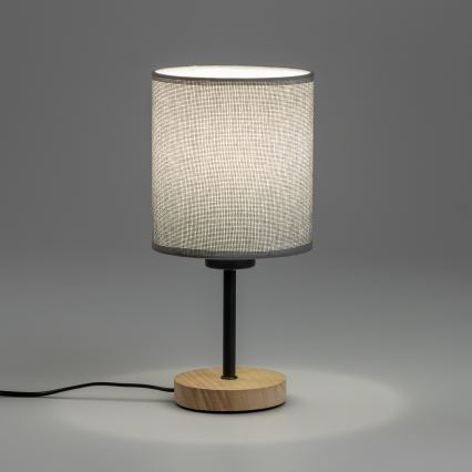 Brilagi - Stolní lampa NUBILA WOOD 1xE27/25W/230V dub/šedá