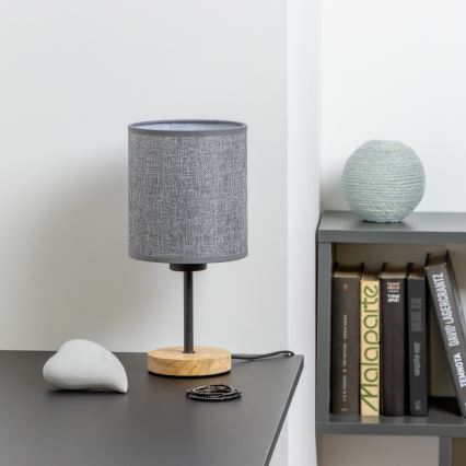 Brilagi - Stolní lampa NUBILA WOOD 1xE27/25W/230V dub/šedá