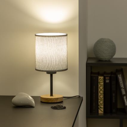 Brilagi - Stolní lampa NUBILA WOOD 1xE27/25W/230V dub/šedá