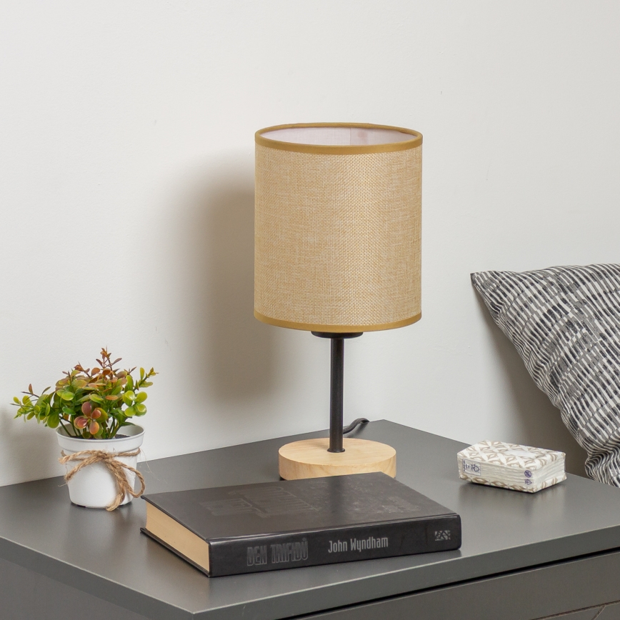 Brilagi - Stolní lampa NUBILA WOOD 1xE27/25W/230V dub/světle hnědá