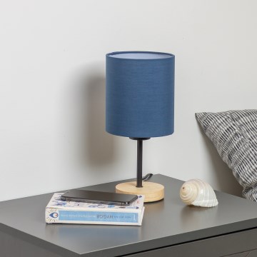 Brilagi - Stolní lampa NUBILA WOOD 1xE27/25W/230V dub/tmavě modrá