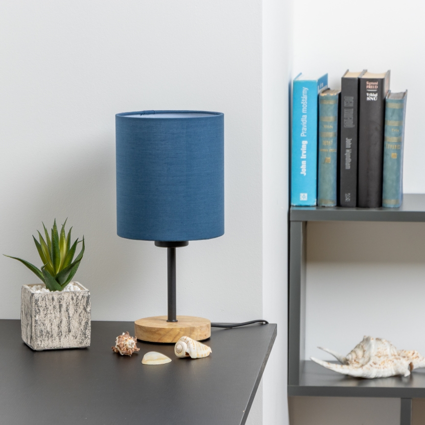 Brilagi - Stolní lampa NUBILA WOOD 1xE27/25W/230V dub/tmavě modrá