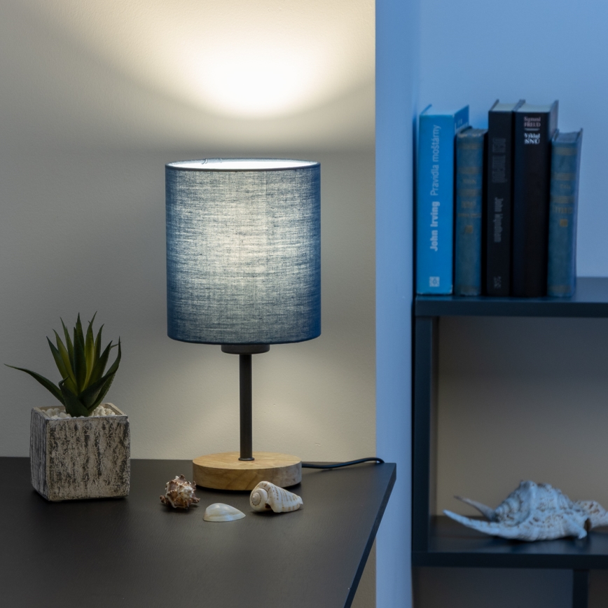 Brilagi - Stolní lampa NUBILA WOOD 1xE27/25W/230V dub/tmavě modrá