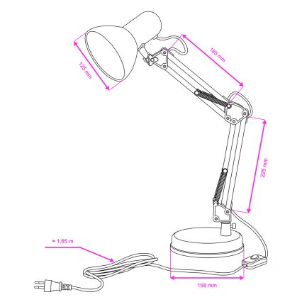 Brilagi - Stolní lampa ROMERO 1xE27/60W/230V růžová