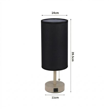 Brilagi - Stolní lampa s USB portem TABLON 1xE27/25W/230V béžová/černá