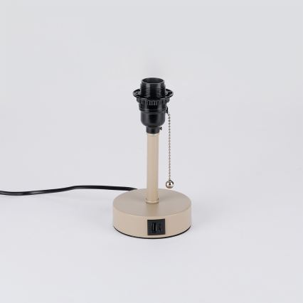 Brilagi - Stolní lampa s USB portem TABLON 1xE27/25W/230V béžová