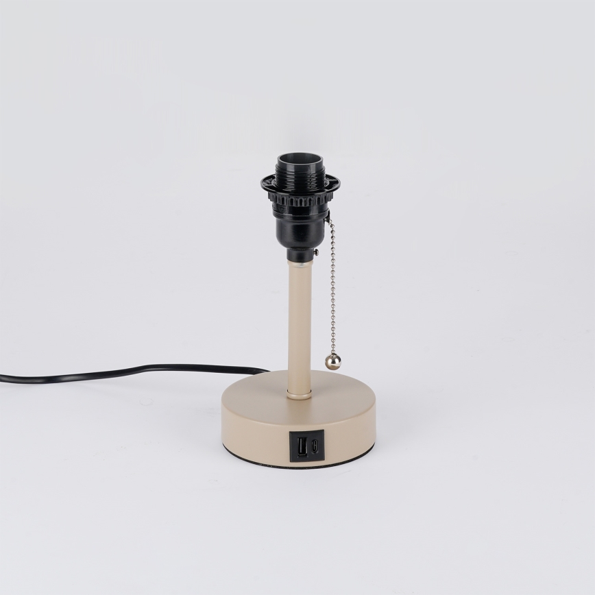 Brilagi - Stolní lampa s USB portem TABLON 1xE27/25W/230V béžová