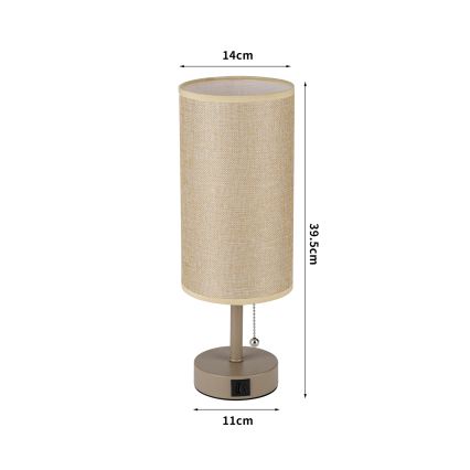 Brilagi - Stolní lampa s USB portem TABLON 1xE27/25W/230V béžová