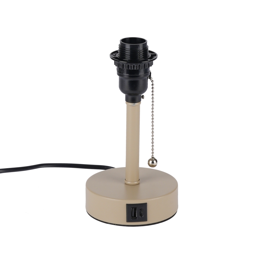 Brilagi - Stolní lampa s USB portem TABLON 1xE27/25W/230V béžová/krémová
