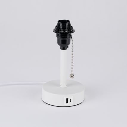 Brilagi - Stolní lampa s USB portem TABLON 1xE27/25W/230V bílá/černá