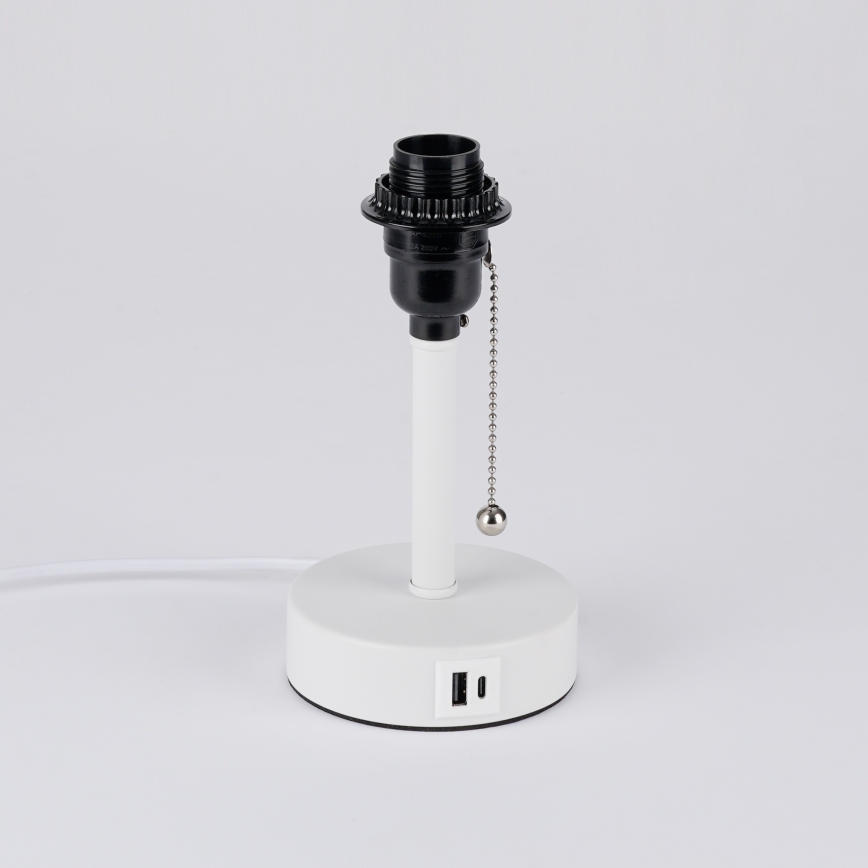 Brilagi - Stolní lampa s USB portem TABLON 1xE27/25W/230V bílá/černá