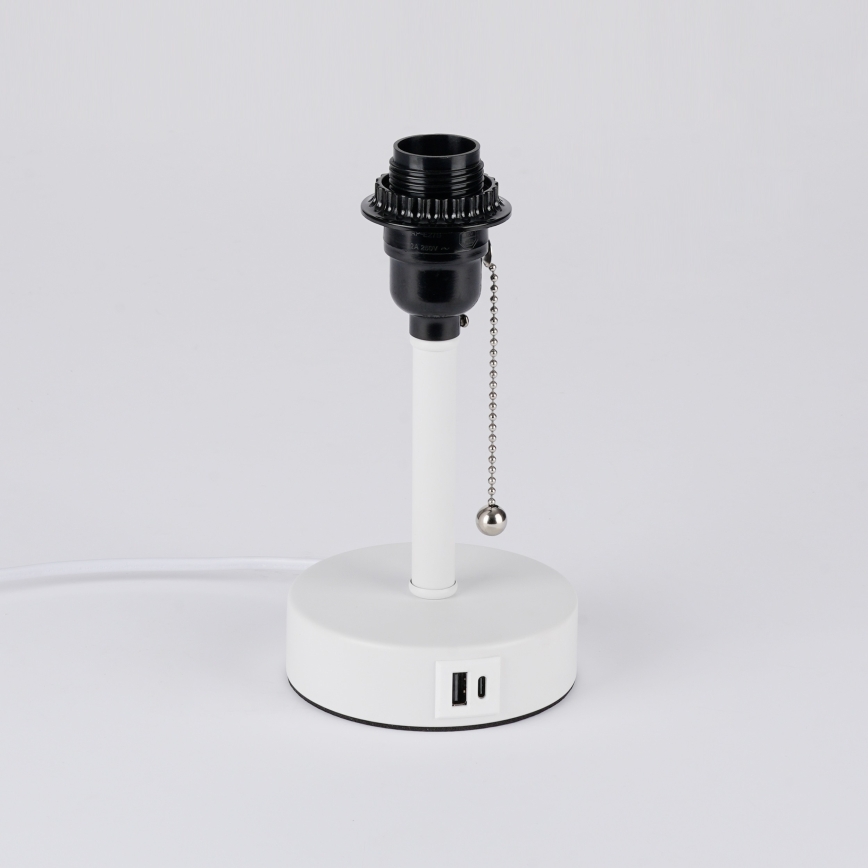 Brilagi - Stolní lampa s USB portem TABLON 1xE27/25W/230V bílá
