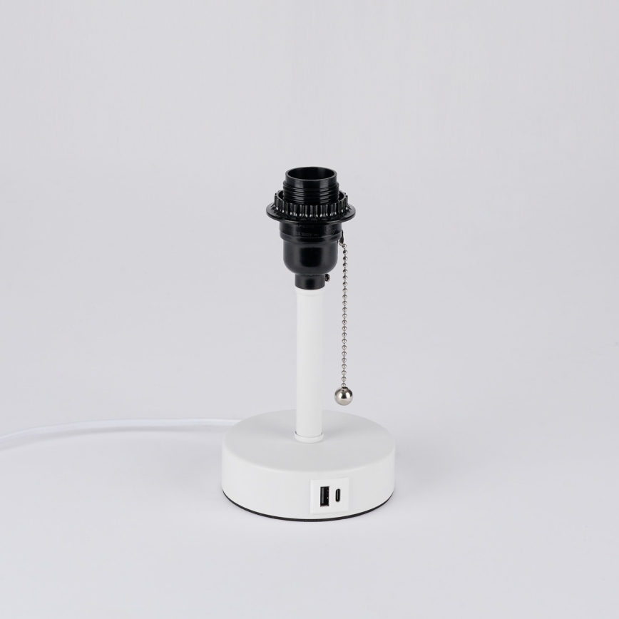 Brilagi - Stolní lampa s USB portem TABLON 1xE27/25W/230V bílá/krémová