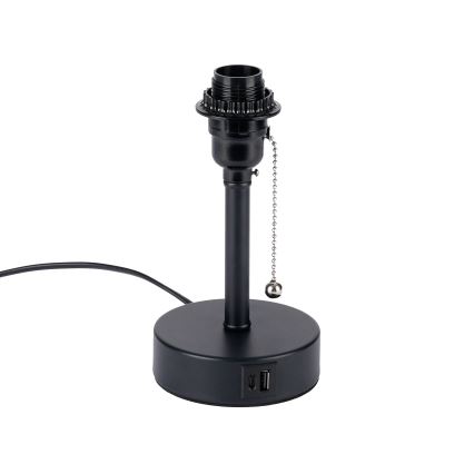Brilagi - Stolní lampa s USB portem TABLON 1xE27/25W/230V černá/béžová