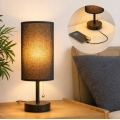 Brilagi - Stolní lampa s USB portem TABLON 1xE27/25W/230V černá