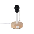 Brilagi - Stolní lampa s USB portem TABLON 1xE27/25W/230V dub/bílá