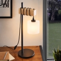 BRILAGI - Stolní lampa WOOD GLASS 1xE27/40W/230V hnědá/černá/bílá