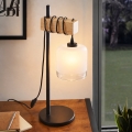BRILAGI - Stolní lampa WOOD GLASS 1xE27/40W/230V hnědá/černá/bílá