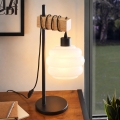 BRILAGI - Stolní lampa WOOD GLASS 1xE27/40W/230V hnědá/černá/bílá