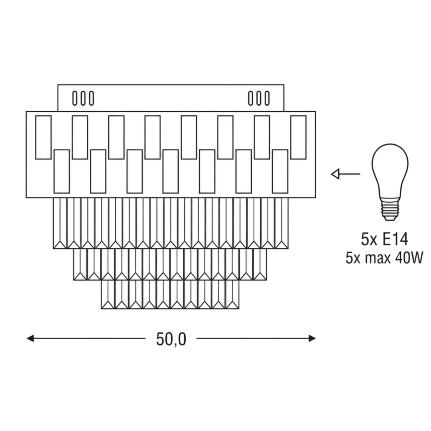 BRILAGI - Stropní svítidlo AURELIA 5xE14/40W/230V pr. 50 cm černá