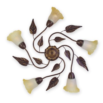 BRILAGI - Stropní svítidlo BLOSSOM 5xE27/40W/230V pr. 75 cm patina/mosaz