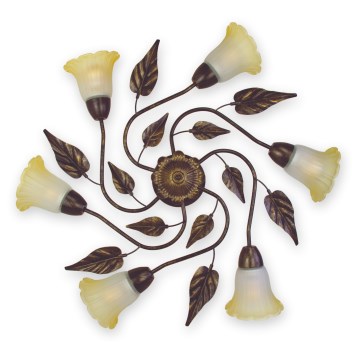 BRILAGI - Stropní svítidlo BLOSSOM 6xE27/40W/230V pr. 75 cm patina/mosaz
