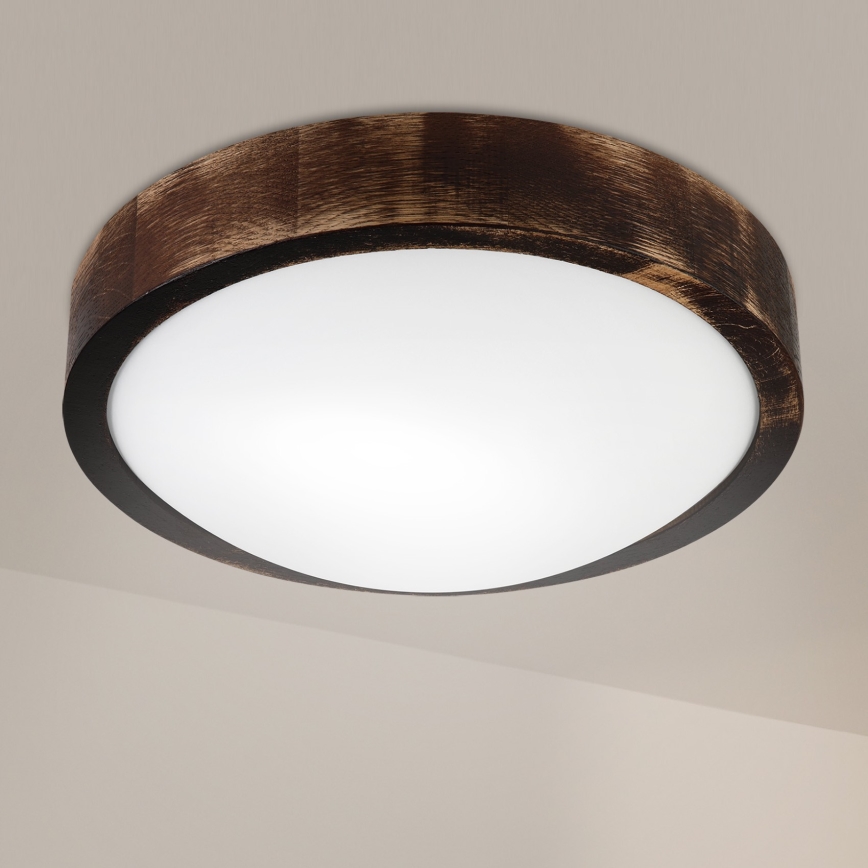 Brilagi - Stropní svítidlo CARVALHO SLIM SMOKEY 1xE27/60W/230V dub pr. 27,5 cm