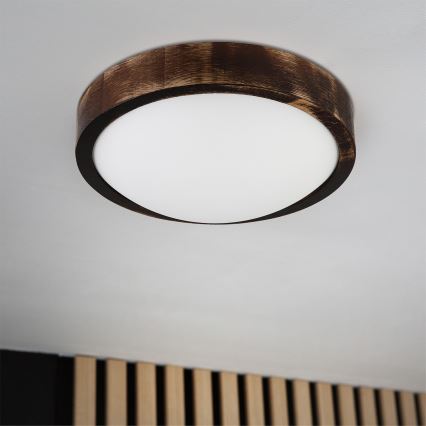 Brilagi - Stropní svítidlo CARVALHO SLIM SMOKEY 1xE27/60W/230V dub pr. 27,5 cm