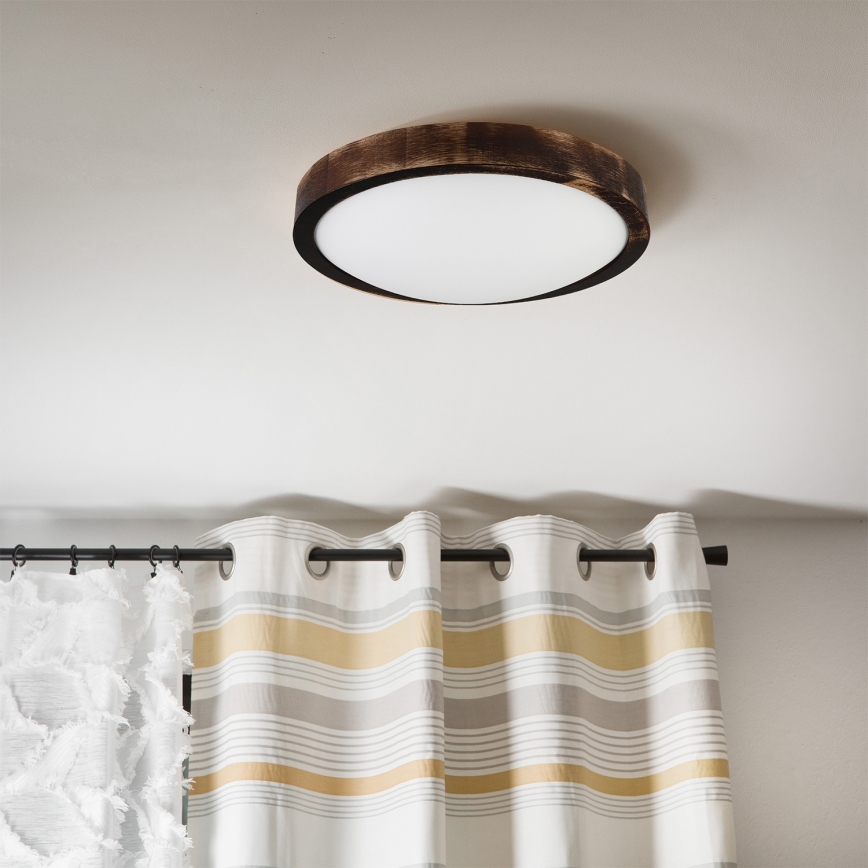 Brilagi - Stropní svítidlo CARVALHO SLIM SMOKEY 1xE27/60W/230V dub pr. 27,5 cm