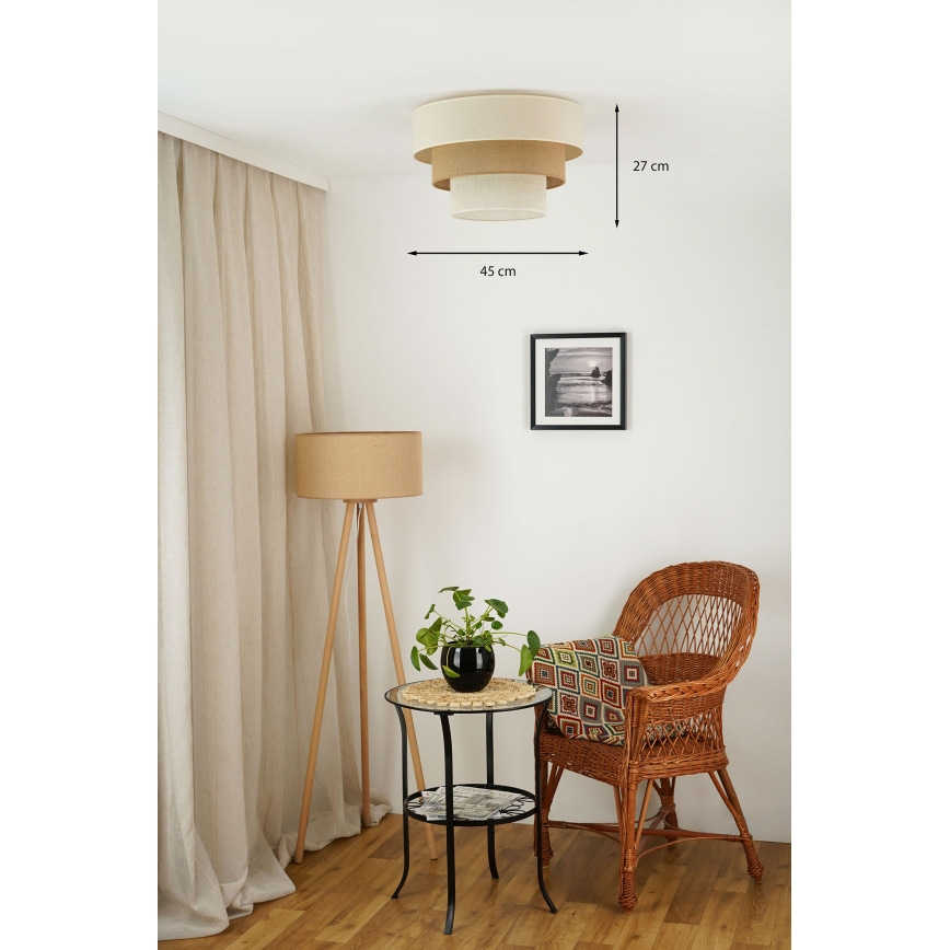Brilagi - Stropní svítidlo DENVER LUNETA 1xE27/15W/230V pr. 45 cm béžová/hnědá/krémová