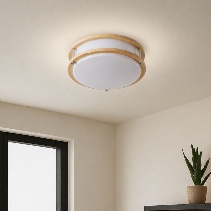 Brilagi - Stropní svítidlo ELARO 2xE27/40W/230V pr. 26 cm dekor dřeva