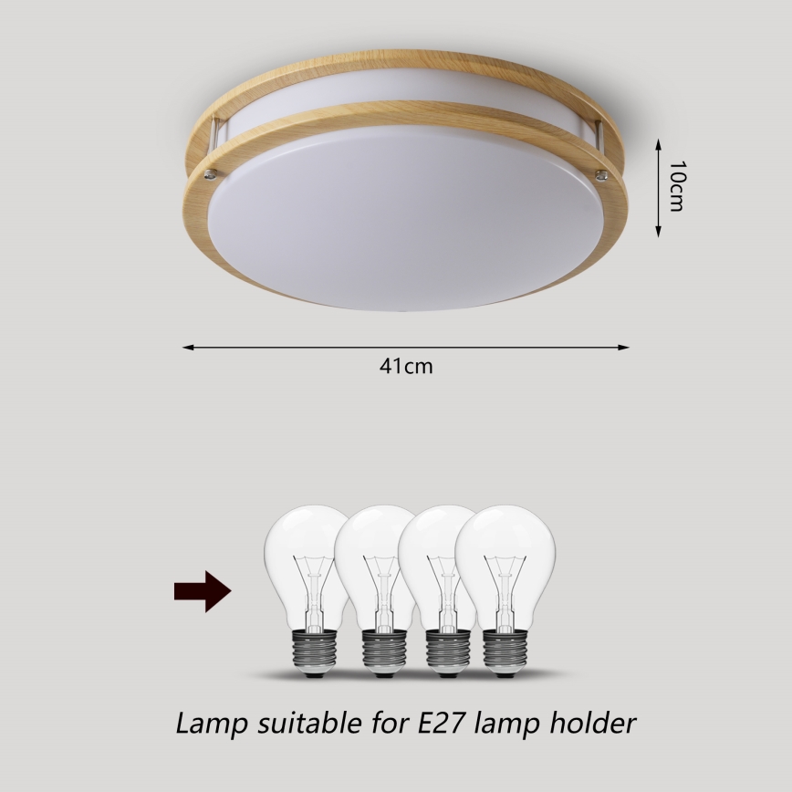Brilagi - Stropní svítidlo ELARO 4xE27/40W/230V pr. 41 cm dekor dřeva